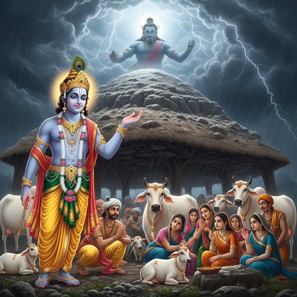 गोवर्धन पर्वत लीला: श्री कृष्ण ने क्यों उठाया यह पर्वत? जानें भक्ति और शरणागति का रहस्य