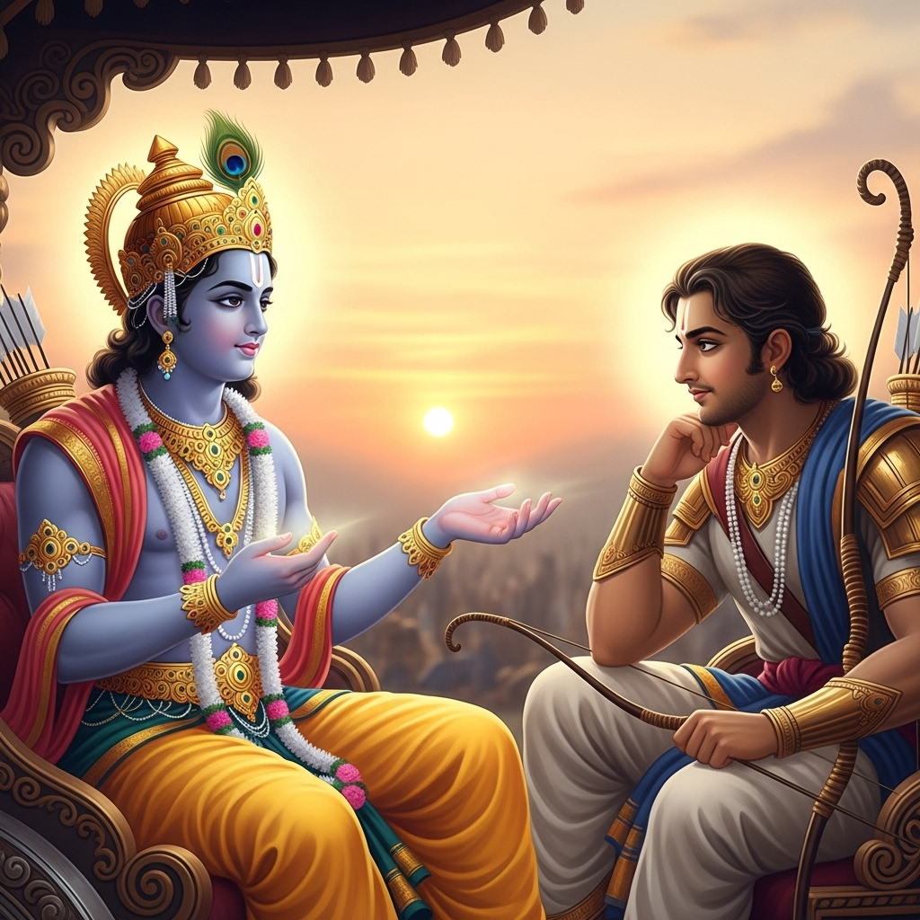 निष्काम कर्म: भगवद गीता का दिव्य ज्ञान और शांतिपूर्ण जीवन का रहस्य