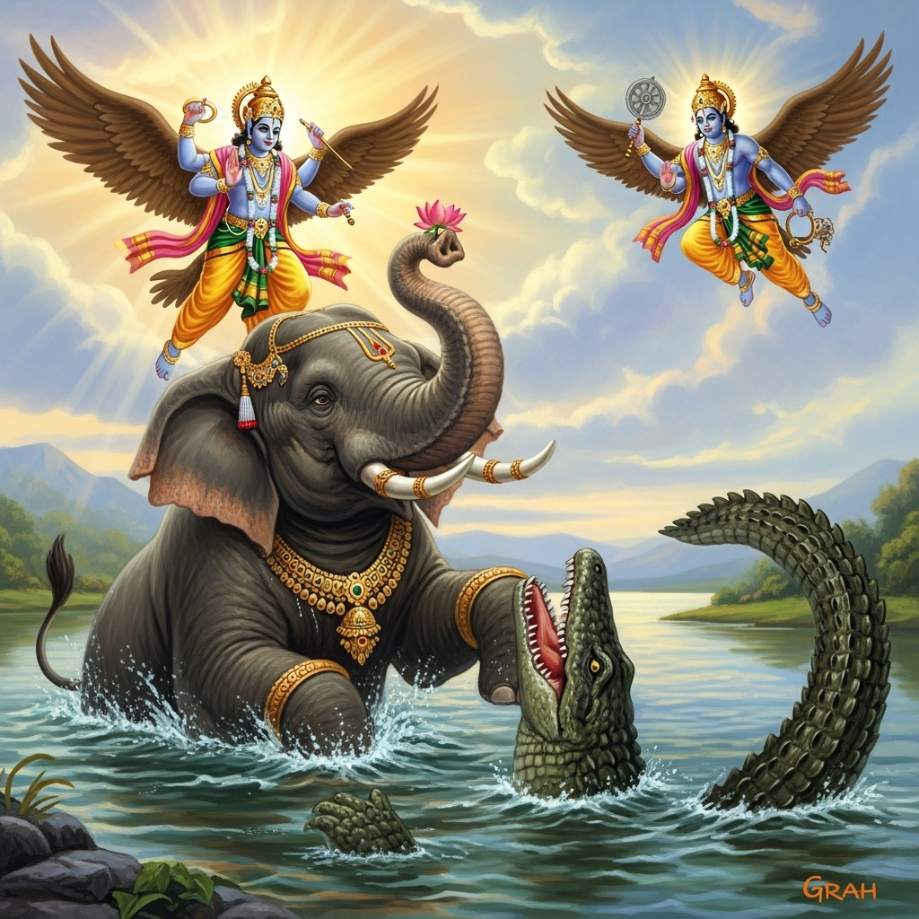 गज-ग्राह मोक्ष कथा: भक्ति की शक्ति और भगवान विष्णु की असीम करुणा