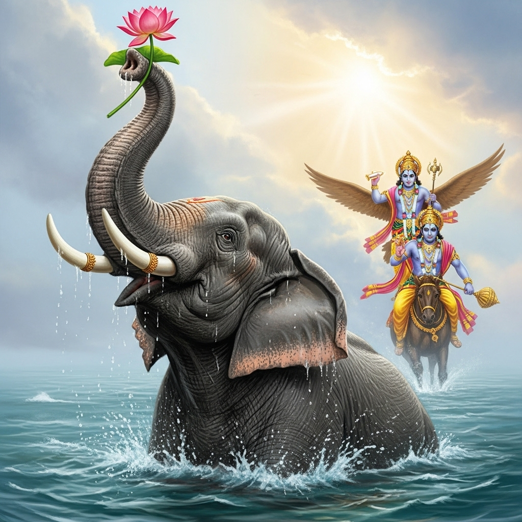 गजेंद्र मोक्ष कथा: जब एक हाथी की पुकार पर स्वयं दौड़े चले आए भगवान विष्णु