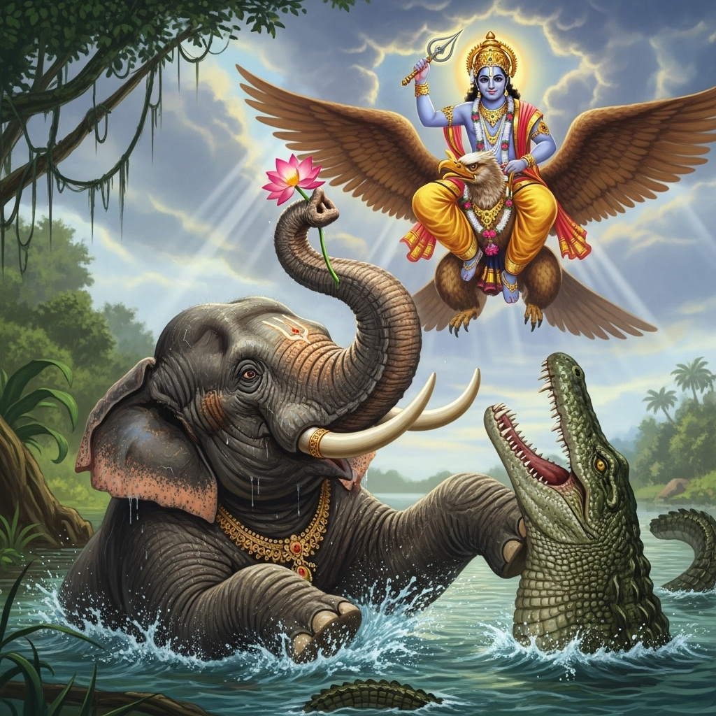 गजेंद्र मोक्ष कथा: जब एक गज की पुकार पर दौड़े भगवान विष्णु | भक्ति की शक्ति