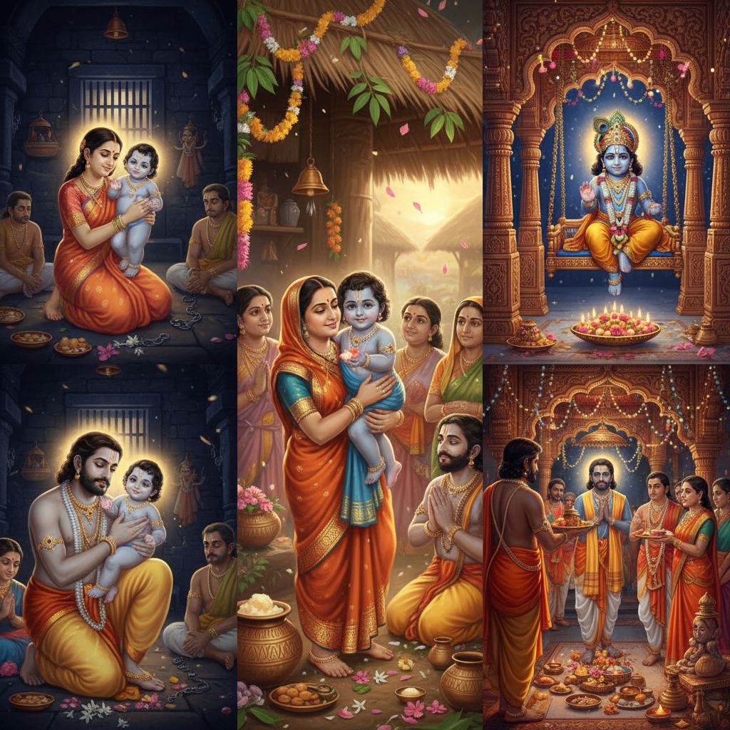 श्री कृष्ण जन्माष्टमी: पावन कथा और उसका आध्यात्मिक महत्व