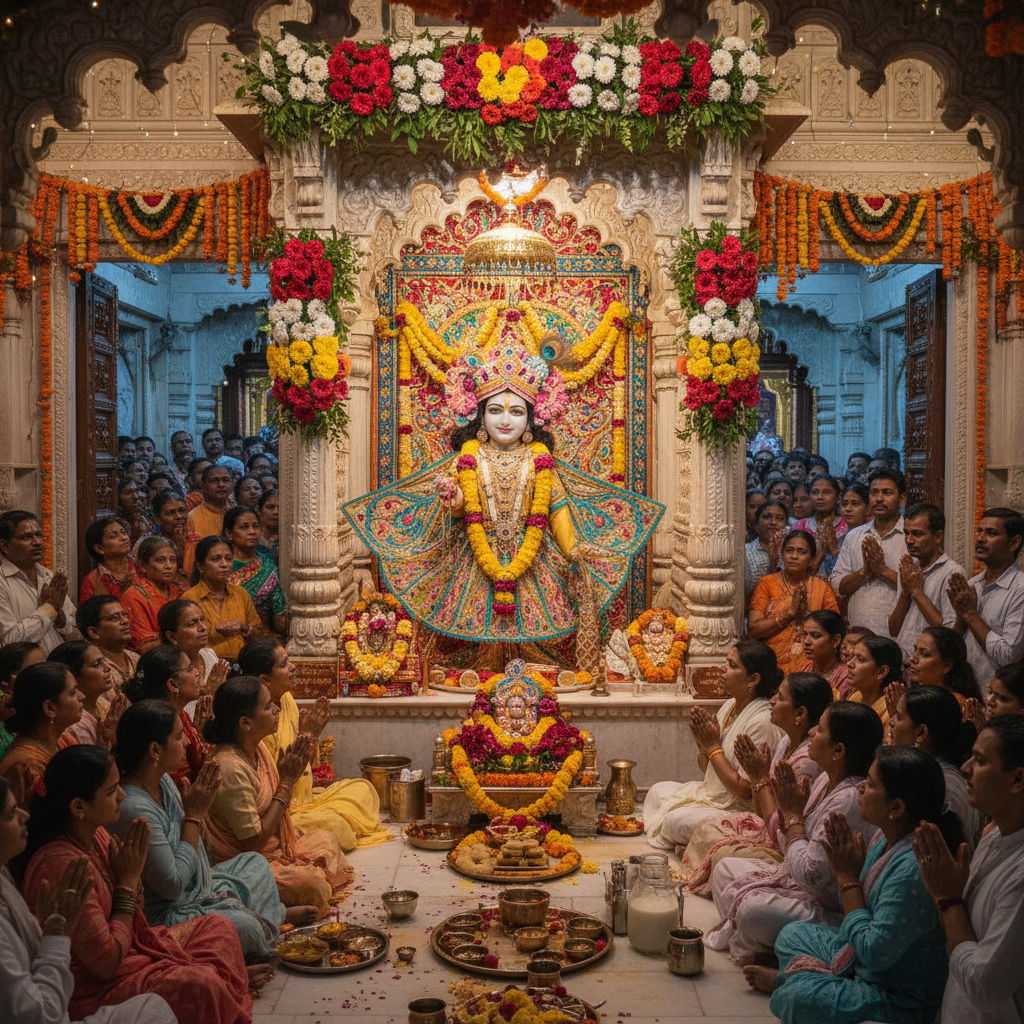 बांके बिहारी की देख छटा: जन्माष्टमी पर Vrindavan के दिव्य दर्शन और कृष्ण भजन का महत्व