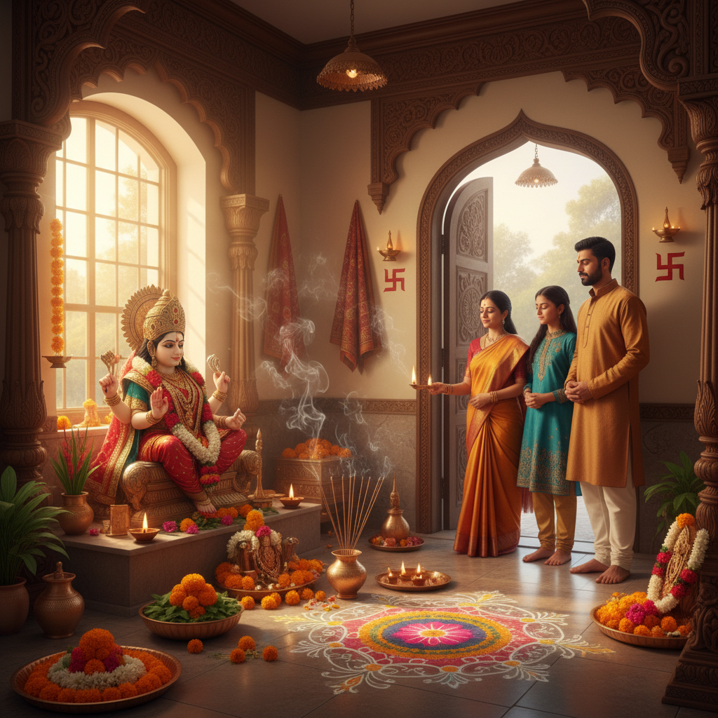 घर में सकारात्मक ऊर्जा का संचार करना केवल सुख-समृद्धि की प्राप्ति नहीं है, बल्कि यह स्वयं को और अपने परिवार को दैवीय संरक्षण और आध्यात्मिक शांति प्रदान करने का एक मार्ग है। विशेषकर नवरात्रि जैसे पावन पर्व हमें अपने घरों को शुद्ध करने और माँ दुर्गा की असीम कृपा को आमंत्रित करने का स्वर्णिम अवसर प्रदान करते हैं। यह ब्लॉग आपको ऐसी ही आध्यात्मिक विधियों से परिचित कराएगा जिससे आपका घर सुख-शांति का धाम बन सके।