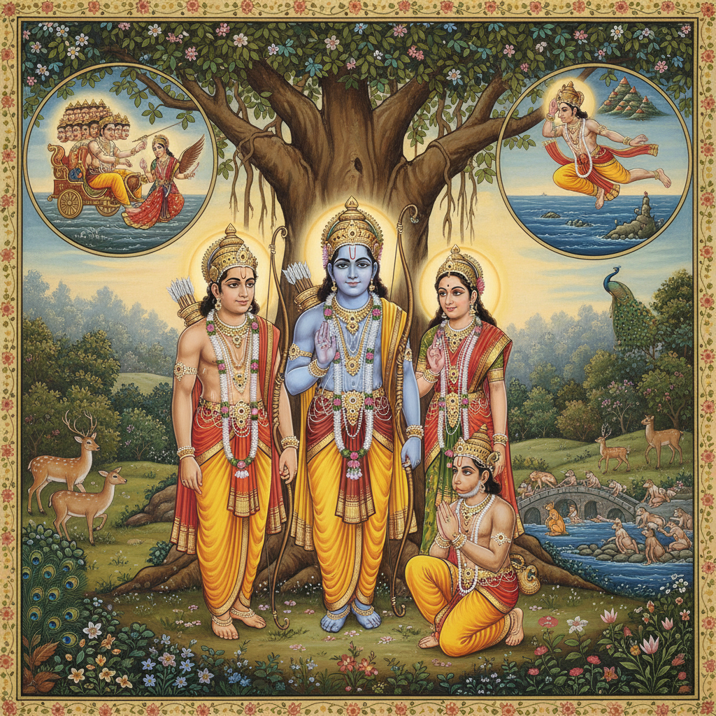 सनातन धर्म के प्राण श्रीराम और उनके पावन जीवन की गाथा रामायण, युगों-युगों से मानवता को धर्म, कर्तव्य, प्रेम और त्याग का मार्ग दिखाती आ रही है। यह लेख आपको रामायण की उन प्रमुख कहानियों से अवगत कराएगा जो न केवल हमारे हृदय को भक्ति से भर देती हैं, बल्कि हमें जीवन जीने की अमूल्य शिक्षा भी प्रदान करती हैं। भगवान राम के आदर्शों और उनके दिव्य चरित्र की गहराई को अनुभव करें, और जानें कैसे यह महाकाव्य आज भी हमारे जीवन में प्रकाश भर सकता है।