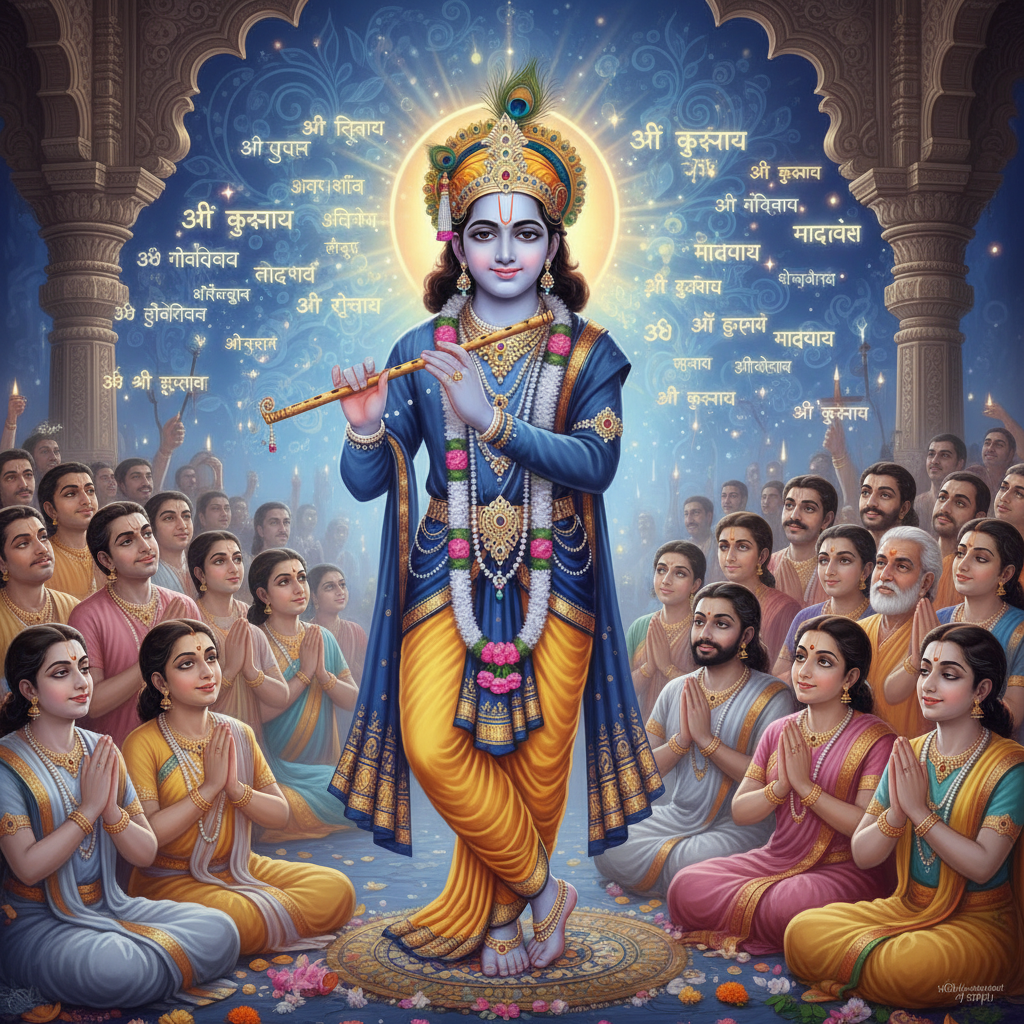 सनातन धर्म में श्री कृष्ण के 108 नाम केवल शब्द नहीं, अपितु प्रेम, आनंद और आध्यात्मिक शक्ति के अक्षय स्रोत हैं। यह ब्लॉग इन पवित्र नामों के महत्व, उनकी महिमा और उनके जप से प्राप्त होने वाले अलौकिक लाभों पर प्रकाश डालता है, जो हर भक्त के हृदय में कृष्ण प्रेम की ज्योति प्रज्वलित करते हैं।