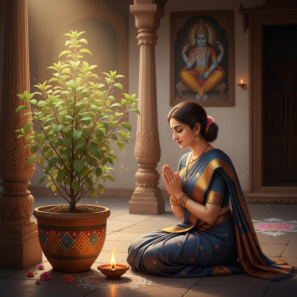 सनातन धर्म में तुलसी माता का विशेष महत्व है। उन्हें हरि प्रिया और लक्ष्मी का स्वरूप माना जाता है। इस लेख में तुलसी माता की पावन कथा, उन्हें प्रसन्न करने की विधि, पूजा के लाभ और नियमों के बारे में विस्तार से बताया गया है, ताकि हर भक्त उनकी कृपा प्राप्त कर सके और अपने जीवन को सुख, शांति व समृद्धि से भर सके।