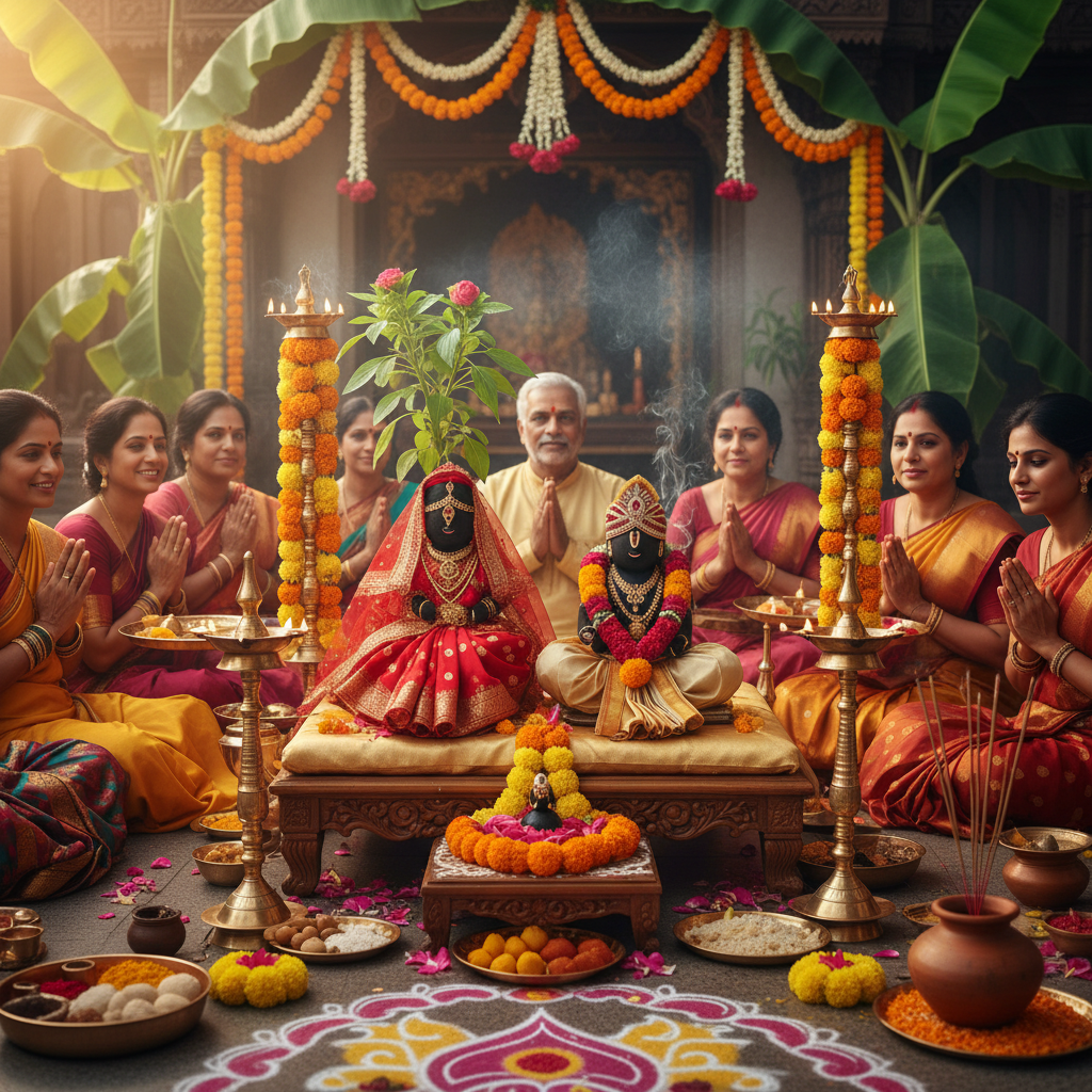 तुलसी विवाह की पावन प्रक्रिया को गहराई से जानें, जिसमें पौराणिक कथाएँ, पूजा विधि और आध्यात्मिक लाभ सम्मिलित हैं। यह लेख आपको इस दिव्य विवाह के प्रत्येक चरण से परिचित कराएगा, जो समृद्धि और सौभाग्य प्रदान करता है।