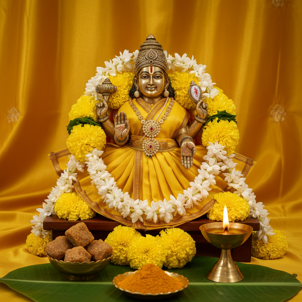 सनातन धर्म में बृहस्पतिवार का दिन देवगुरु बृहस्पति को समर्पित है। इस विशेष दिन पीले फूल, चने की दाल, गुड़ और हल्दी के अर्पण से भगवान विष्णु और बृहस्पति देव की असीम कृपा प्राप्त होती है। यह ब्लॉग इन पवित्र सामग्रियों के महत्व, पूजा विधि और उनसे प्राप्त होने वाले चमत्कारी लाभों का विस्तृत वर्णन करता है, जिससे जीवन में सुख-समृद्धि और ज्ञान का आगमन होता है।