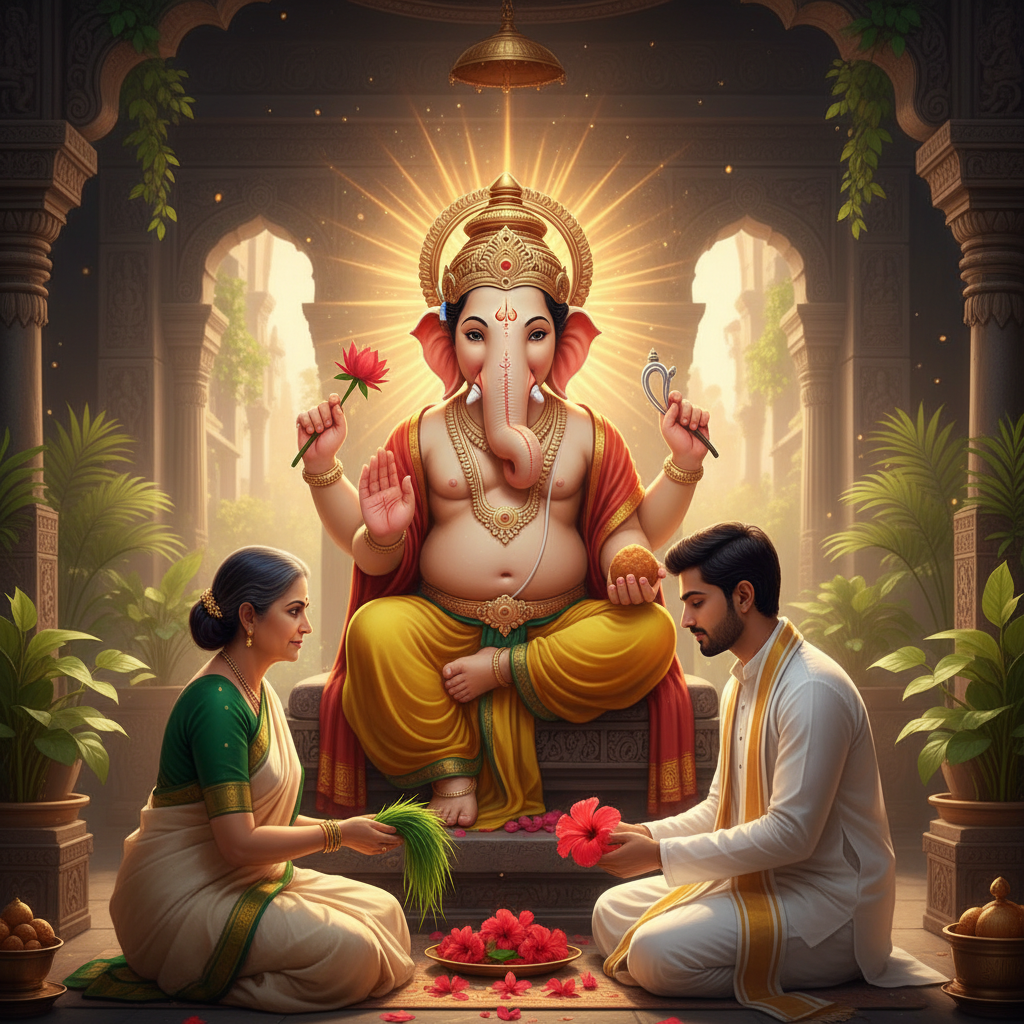 बुधवार का दिन भगवान गणेश की विशेष कृपा प्राप्त करने का शुभ अवसर है। जानें कैसे विधि-विधान से पूजा करके आप विघ्नहर्ता गणेश जी को प्रसन्न कर सकते हैं और जीवन में सुख, समृद्धि, बुद्धि व शांति प्राप्त कर सकते हैं। एक पावन कथा, पूजा विधि, लाभ और नियमों सहित संपूर्ण जानकारी।