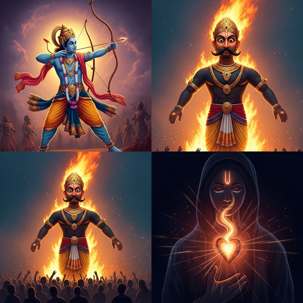 दशहरा, अधर्म पर धर्म की विजय का शाश्वत प्रतीक है। वर्ष 2024 की विजयादशमी हमें भगवान श्रीराम की विजयगाथा के साथ-साथ अपने भीतर के अहंकार और बुराइयों का दहन करने की प्रेरणा देती है। यह पर्व हमें आंतरिक शुद्धिकरण और सत्य के मार्ग पर चलने का आह्वान करता है, जिससे जीवन में शांति और सकारात्मकता का संचार हो।