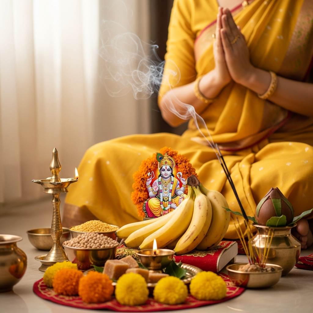 बृहस्पति वार व्रत कथा देव गुरु बृहस्पति को समर्पित एक अत्यंत पावन और फलदायी अनुष्ठान है। यह व्रत ज्ञान, सुख-समृद्धि, संतान प्राप्ति और वैवाहिक जीवन में harmony के लिए किया जाता है। इस ब्लॉग में बृहस्पति वार व्रत की विस्तृत विधि, इसके असीम लाभ और पालन किए जाने वाले महत्वपूर्ण नियमों का वर्णन है, जो भक्तों को गुरुदेव की कृपा प्राप्त करने में सहायक होगा।