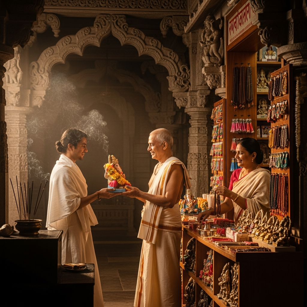देवालय में सेवादार और दुकानदार: श्रद्धा से व्यवहार का दिव्य मार्ग