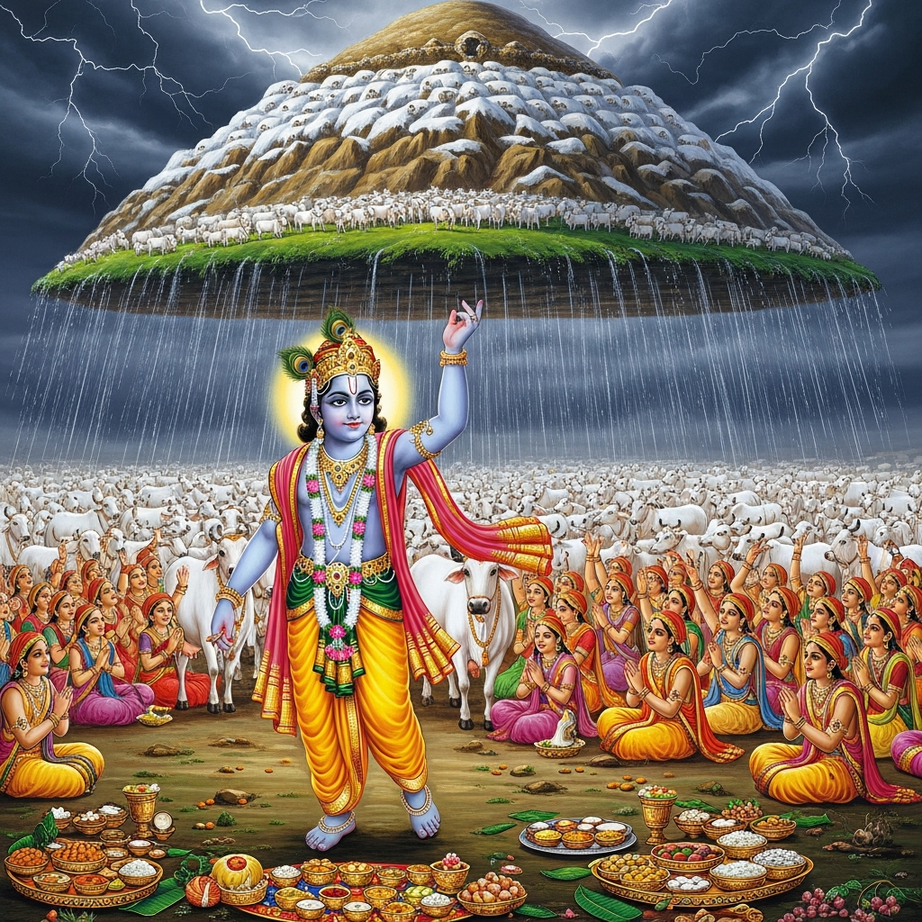 गोवर्धन पूजा/अन्नकूट: कथा, परंपरा और प्रतीकात्मक महत्व