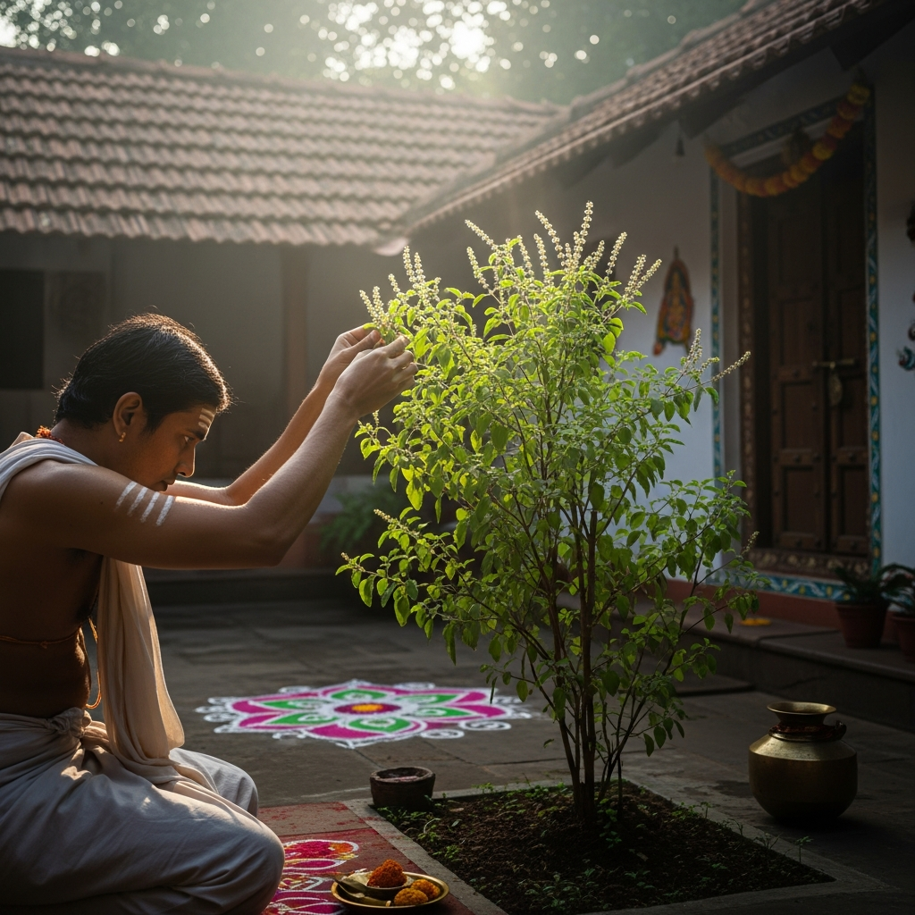 तुलसी पत्ता तोड़ना: सही नियम और तरीका