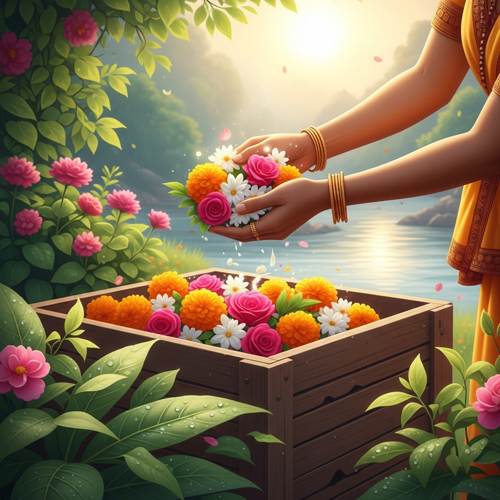 ईश्वर के पावन पुष्प: विसर्जन की दिव्य विधि